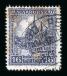 Stamp of Hungary 1928 Hungary 16 filler violet postal forgery, used.