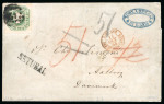 Stamp of Portugal 1853,  Portugal First Issue 50 reis on cover to Denmark