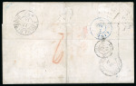Stamp of Portugal 1853,  Portugal First Issue 50 reis on cover to Denmark