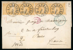 Stamp of Sweden 1865, very nice cover "Askersund" 18/09/1865 to Paris,