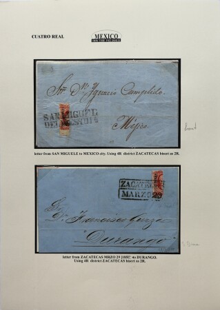 Stamp of Mexico » 1856-61 "Hidalgo" Issues 1856 HIDALGO FIRST ISSUE QUALITY collection on 12 pages