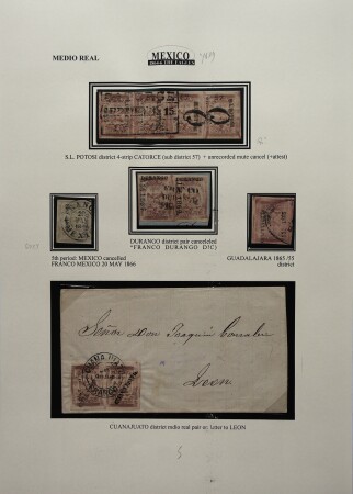 Stamp of Mexico » 1864 "Eagle" Issue 1864 EAGLE ISSUE quality collection on 15 pages incl.