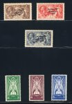 Stamp of Ireland » 1935 Re-Engraved Overprints (T75-T77) 2s6d chocolate, 5s red, 10s indigo, mint complete set the re-engraved high vales, plus 1922 St.Patrick 2s6d to 10s, a very fine and scarce set (Hib. T75-T77, D13-D15, €930)