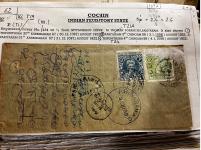 Stamp of Indian States » Cochin Accumulation of postal history sorted in envelope