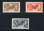 Stamp of Ireland » 1935 Re-Engraved Overprints (T75-T77) 2s6d chocolate, 5s red and 10s indigo, mint nh set of three high values, fresh, very fine and a scarce set (Hib. €1'450)