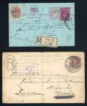 Stamp of South Africa » Anglo Boer War 1902-07, group of 4 registered covers + one front all bearing Transvaal ERI/VRI stamp