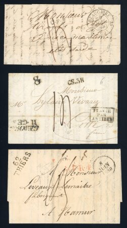 Stamp of France » Lettres Classiques 1828-1830, joli petit ensemble de six marques postales