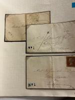 Stamp of Ireland » Postal History (Arranged alphabetically by County) Offaly: 1765-1859 Attractive group of sixty-three covers or part covers mounted on album pages, showing an array of postal markings including mileage mkgs in black ByBOY/59 in red, BANAGHER/77, CLOGHAN/60 (2), EDENDERRY/
