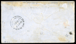 1856 (13.5) Envelope from the famous Barlow correspondence to Georgetown, franked two close to good margined singles of the 1856 4c black on magenta