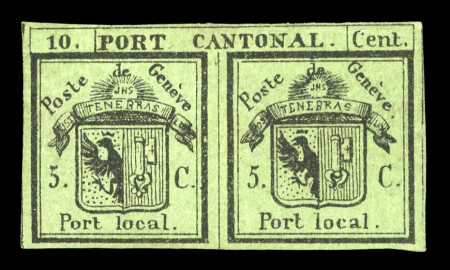 1843, Doppelgenf, in schönen frischen Farben, allseits