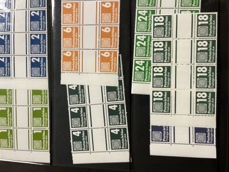 Stamp of Ireland » Postage Dues 1822-1980 Postage Due Usages: Accumulation of over 90 mostly covers and postcards, showing a fine array of postage dues markings, and usages of both Irish and foreign postage due adhesives, plus some later mint blocks et