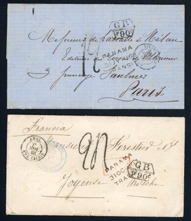 Stamp of Great Britain » British Post Offices Abroad Guatemala 1860-71 group four accountancy entires  to France