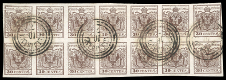 Lombardy Venetia, 1850, 30 centesimi dark brown, type