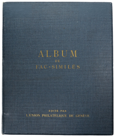 Stamp of Literature 1928 ALBUM DE FAC-SIMILÉS, issued by the UNION PHILATÉLIQUE DE GENÈVE, with nearly all forgeries of Fournier on 157 pages