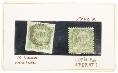 Stamp of Large Lots and Collections SPERATI´s philatelic working estate. Box with hundreds of items that he used to create his perfect imitations, such as real stamps