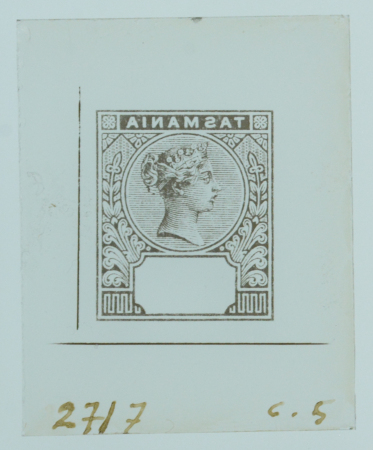 Stamp of Australia » Tasmania Tasmania 1892 £1 SPERATI forgeries, a spectacular group of 35 production incl. 5 glass clichés, 2 on film paper and 28 proofs on paper