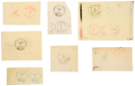 Stamp of Romania » 1858 Moldavian Bull's (21 July) Handstruck at Jassy on wove paper (81pa.) or laid paper (other values). Romania 1858 Bull's Head 108pa SPERATI forgeries group