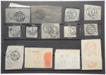 Stamp of Romania » 1858 Moldavian Bull's (21 July) Handstruck at Jassy on wove paper (81pa.) or laid paper (other values). Romania 1858 Bull's Head 108pa SPERATI forgeries group
