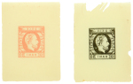 Stamp of Romania » King Carol 1871 - "With Beard" Imperforate Romania 1871-72 group of SPERATI forgery items with four glass clichés