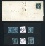 Stamp of Great Britain » 1841 2d Blue 1842 (Jul 20) wrapper sent within London with 1841 2d blue BC pl.3 plus loose singles