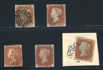 Stamp of Great Britain » 1841 1d Red 1841 1d red-brown group of 5 examples, pl. 28 DL with