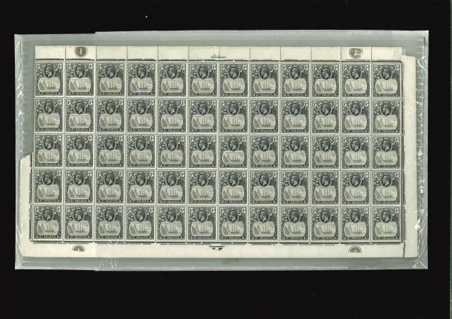 Stamp of St. Helena 1922 1/2d grey and black in complete sheet of sixty