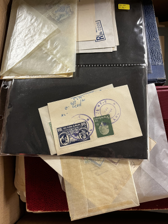 Stamp of Palestine and Holy Land 1918-45 accumulation in box with a mint and used collection