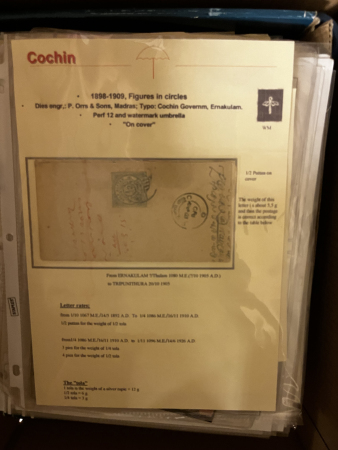 Stamp of Indian States » Travancore Cochin Cochin and Travancore accumulation of stamps, large