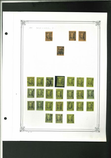 Stamp of Mexico » 1868 "Full Face" Hidalgo Issues 1872 Full Face Hidalgo Anotado handstamps