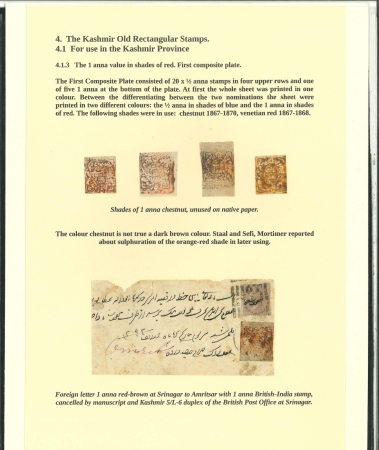 Stamp of Indian States » Jammu & Kashmir 1867-78 Jammu & Kashmir – Rectangular Issues: Specialized
