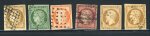 Stamp of France » Collections 1849-1852, petit lot de 6 classiques n°1,2,5,6,9 x2