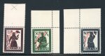 Stamp of Germany » German WWII Occupation Issues » Kotor Kotor 1944 three values without background with trial airmail overprints mint n.h.