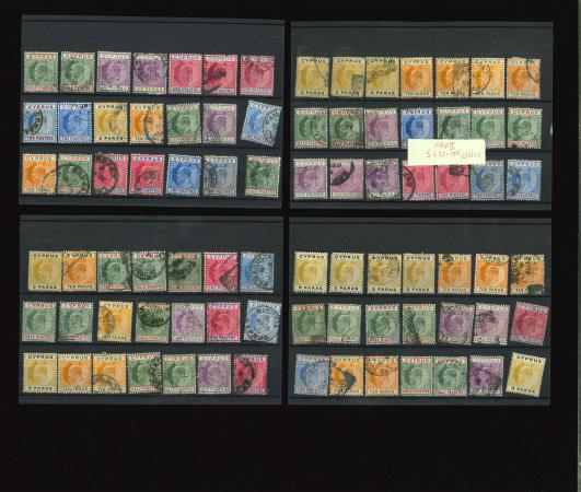 Stamp of Cyprus Cyprus 1902-10 KEVII 10pa to 2pi mostly used duplicated selection on stockcards