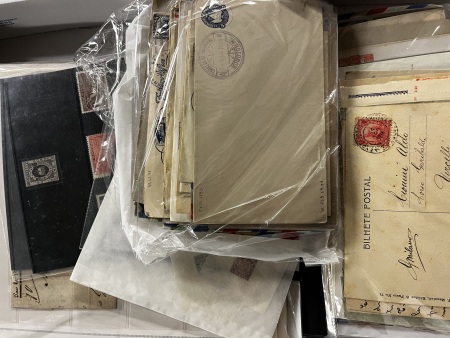 Stamp of Large Lots and Collections 1838-1959, SOUTH (LATIN-) AMERICA: Accumulation of +- 250covers, etc.+ proofs, classic values