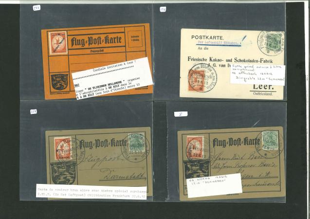 Stamp of Germany » Germany Collections and Large Lots Air Post : 1912, 10pf orange precursor airmail, nine