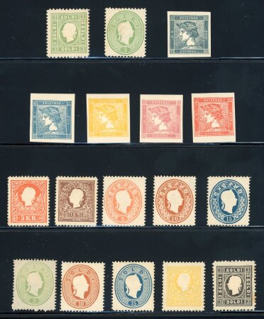 Stamp of Austria » Collections and Lots 1851-61 Austria Österreich & Lombardy Venetia, Kl. Lot of v.fresh reprints Neudrucken