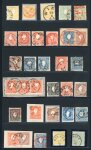Stamp of Austria » 1859 Issue 1858-1859, Reichhaltigere Partie der Typen I und II, dabei 6x 2Kr gelb (davon 1 x Brfstk. mit seltenen Rotstempel), etc.