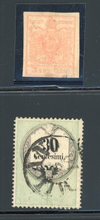 Stamp of Austria » 1850 Issue 1850, Austria - Österreich, 3Kr MP Ty IIIc stumpfrosa, ungebr.