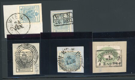 Stamp of Austria » Vienna and Suburbs (Wien und Vorstädte) WIEN Österreich 4-Ringpunktstpl. auf Brfstk. m. 2Kr, etc.