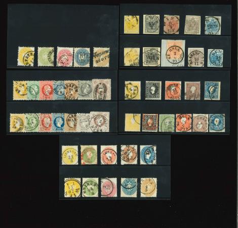 Stamp of Austria » Collections and Lots 1850-67 Sammlung auf kl. Steckk., kpl. in Grundnummern
