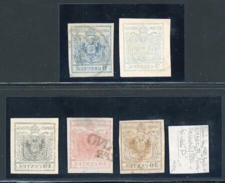 Stamp of Austria » 1850 Issue Österreich & Lombardei Venetien, 1850, kl. Lot mit Abklatschen