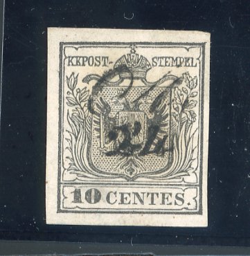 Stamp of Austria » Lombardy Venetia 1850, 1H 10C silbergrau, sign. Seitz