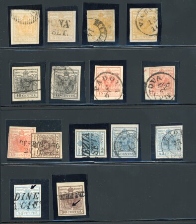 Stamp of Austria » Lombardy Venetia 1850, LOMBARDY VENETIA lot of 5C to 45C with specials