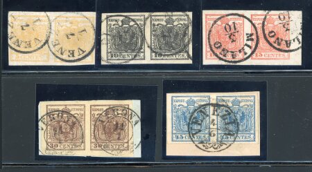 Stamp of Austria » Lombardy Venetia Lombardei Venetien Lot 5C bis 45C je in Paaren