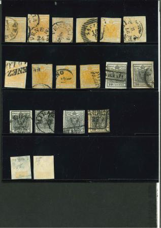 Stamp of Austria » Collections and Lots  1850, Doublettenlot, Lombardei und Österreich, nur 1.Ausg
