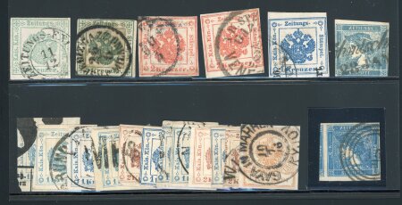 Stamp of Austria » Newspaper Tax Stamps 1851-77, Austria Österreich Lot Zeitungsstempelmarken