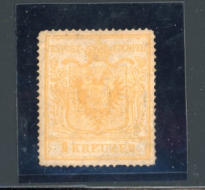 Stamp of Austria » 1850 Issue 1850 1Kr gelb mit Versuchszähnung, ungebraucht