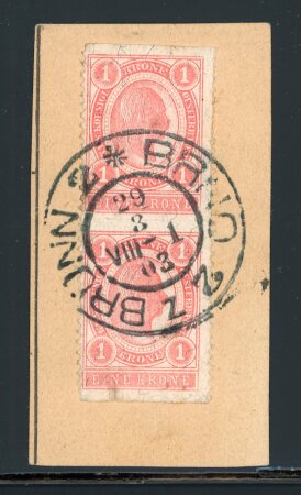 Stamp of Austria » 1890-1918 Issues 1899, Österreich, 1K in senkr. Paar waagr. ungezähnt, gestplt. Brno 2