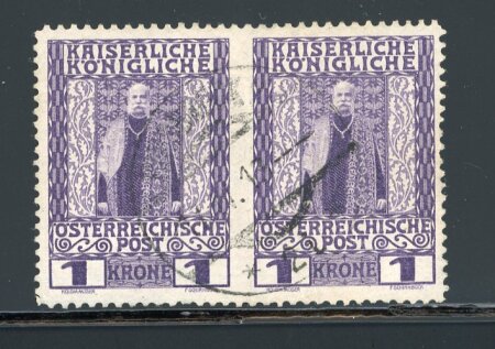 Stamp of Austria » 1890-1918 Issues 1908 Austria 1K waagr. Paar Mitte ungez.