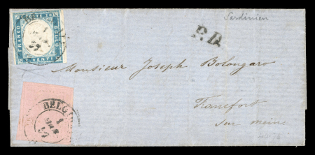 Stamp of Italian States » Sardinia Sardinia 1853–1855 exceptional mixed issues franking